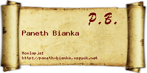 Paneth Bianka névjegykártya